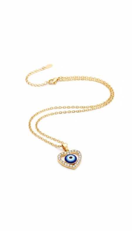 simple Evil eye Heart pendant