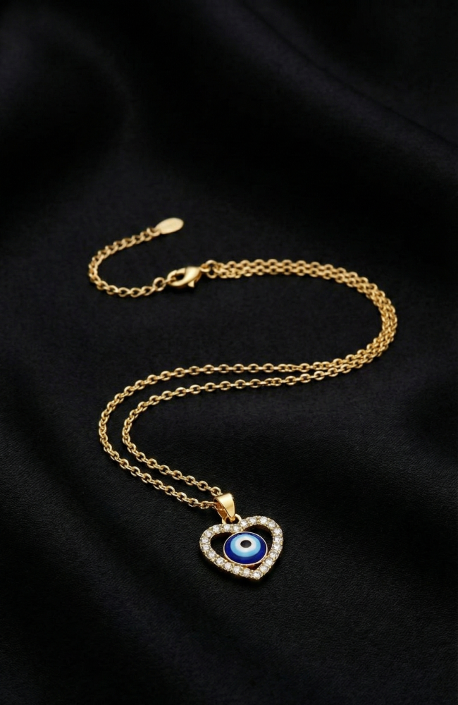 simple Evil eye Heart pendant