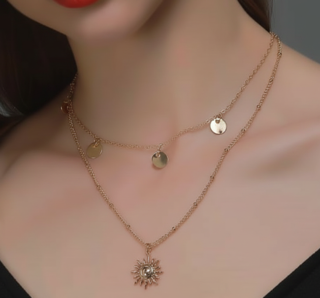 Double layer sunshine neck chain